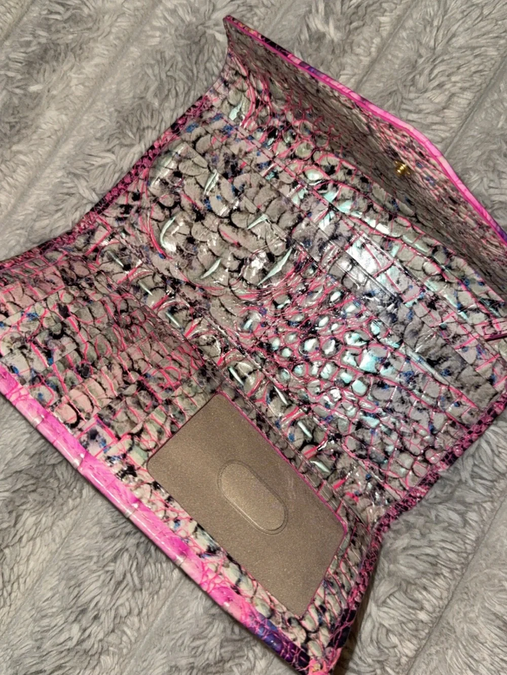 Brahmin Pink Cobra Python Leather Melbourne Tote Bag w/Matching Wallet. - Picture 7 of 8